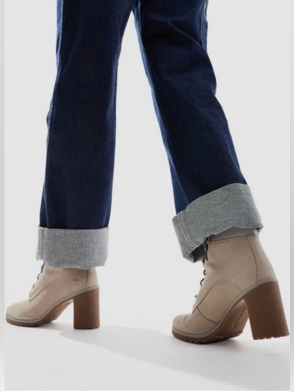 TIMBERLAND Allington Heights 6-Inch Lace-Up Heel Boots Taupe Nubuck Women’s 9 - Picture 2 of 10
